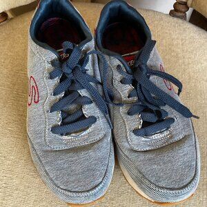 Sketchers Womens Air Cooled Memory Foam Gray Casual Shoes Size 9
